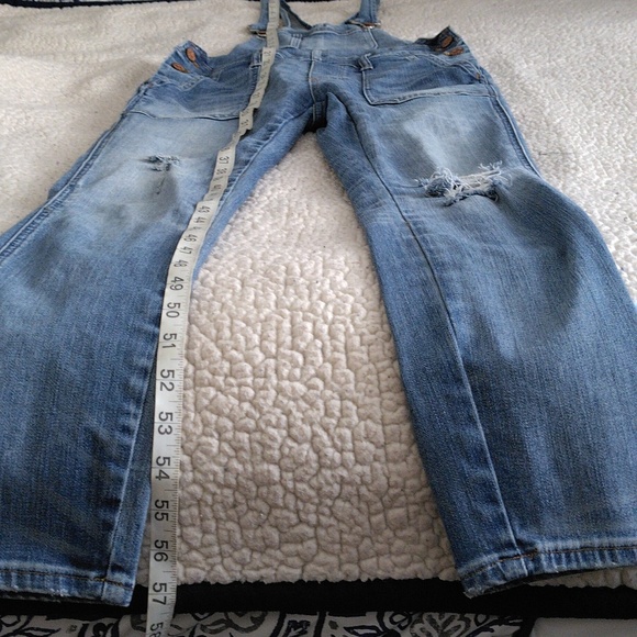 Madewell XS Skinny Overalls Adrian Wash Distressed Blue Jean Overalls - Picture 5 of 16